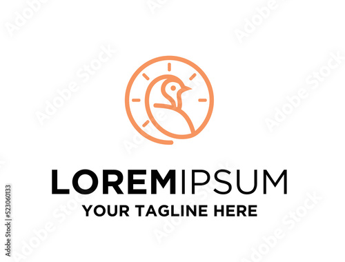 Blue robin logo template, bird logo design, robin logo vector art for business, robin line art