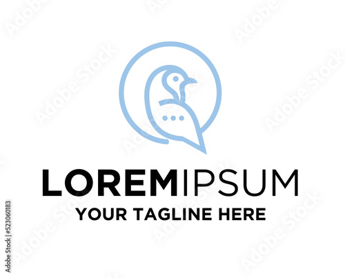 Blue robin logo template, bird logo design, robin logo vector art for business, robin line art