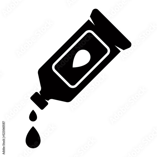 drip liquid from the tube. medicine for the eyes. flat vector illustration.
