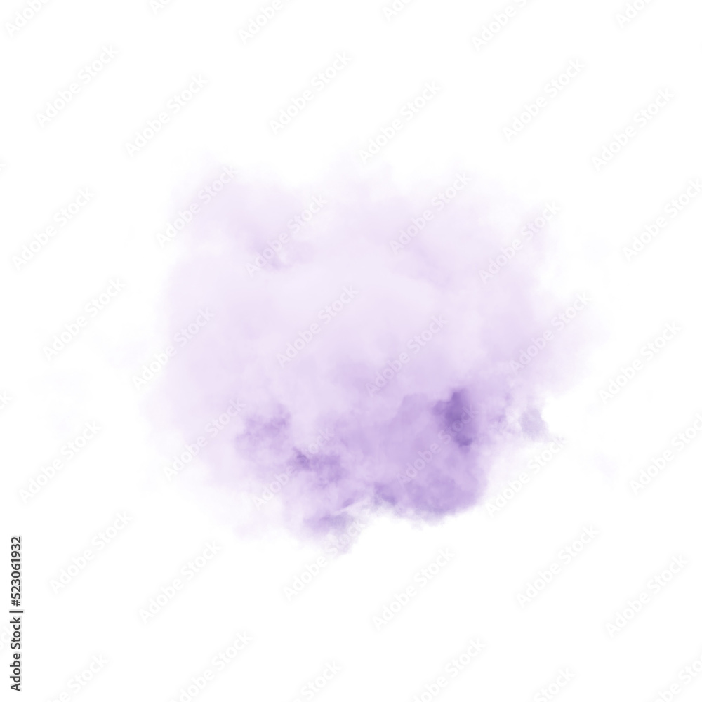Naklejka premium Purple cloud on white background. 3d rendering. 