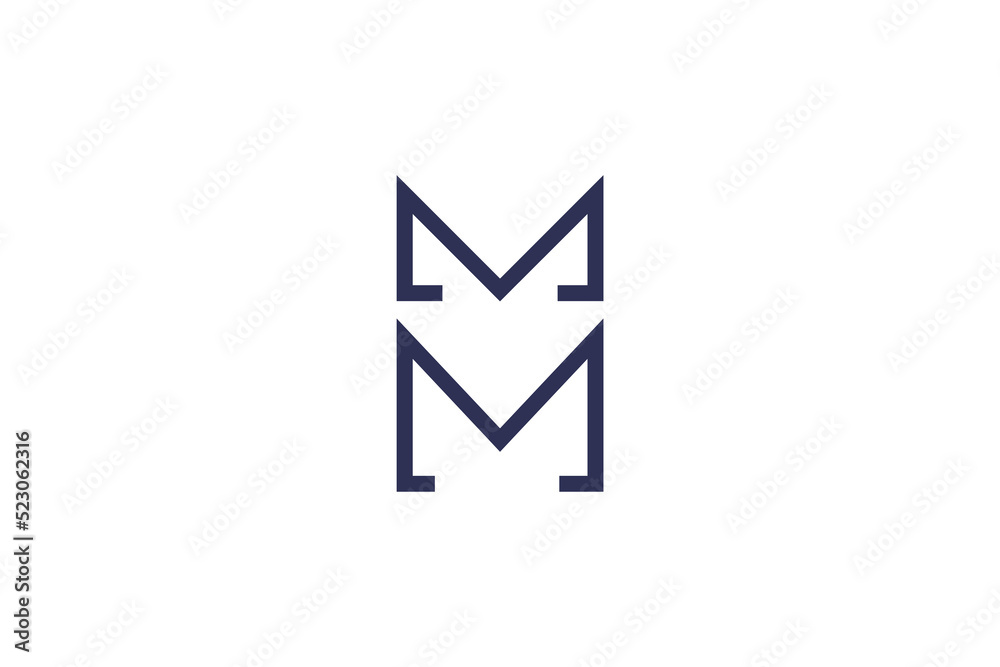 Initial MM Logo Design with Abstract and Minimalist Style. MM Logo with Line Concept. Vector Illustration Initial MM Logo Design with Abstract and Minimalist Style. MM Logo with Line Concept. Vector Illustration