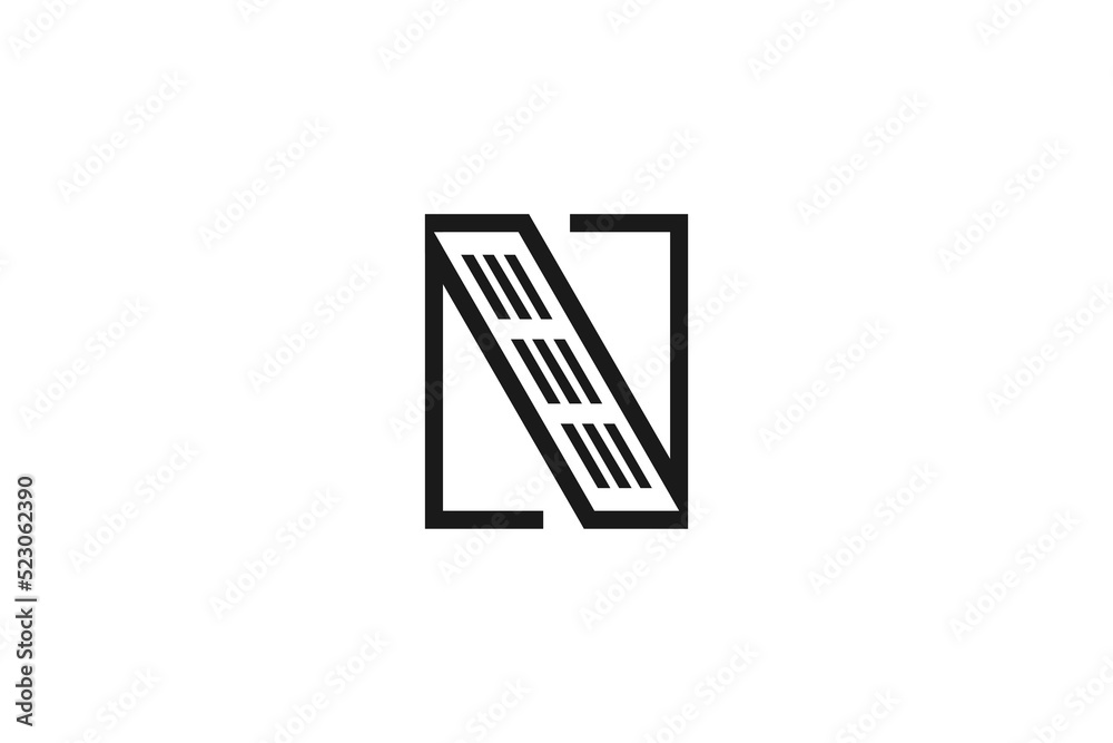 N Logo Design with Street Concept in Simple and Minimalist Line Style. Letter N Logo with Road or Zebra Cross Sign N Logo Design with Street Concept in Simple and Minimalist Line Style. Letter N Logo with Road or Zebra Cross Sign