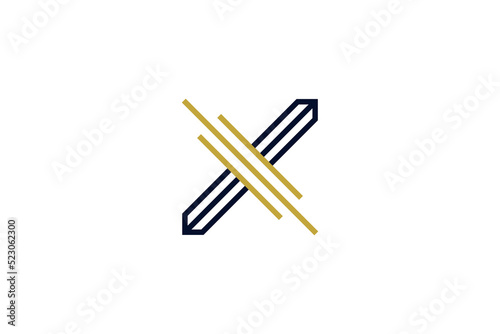 Abstract and Minimalist Letter X Logo Design. Initial X Logo with Line Style. Vector Illustration