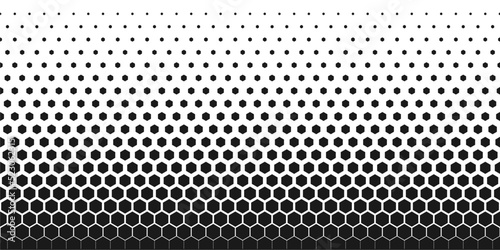 Hexagon Halftone Gradient Vertical Landscape Background Vector Illustration