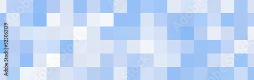 Abstract white and blue gradient square mosaic banner background. Vector illustration. 
