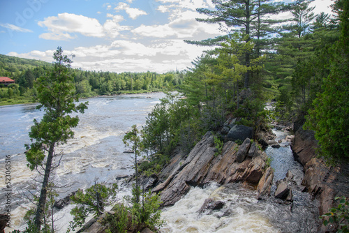 Fototapeta Naklejka Na Ścianę i Meble -  Waterfalls on a beautiful wild river in Quebec in Canada