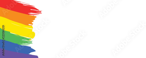 Lgbt  comunity colors paintbrush lines. Template for banner