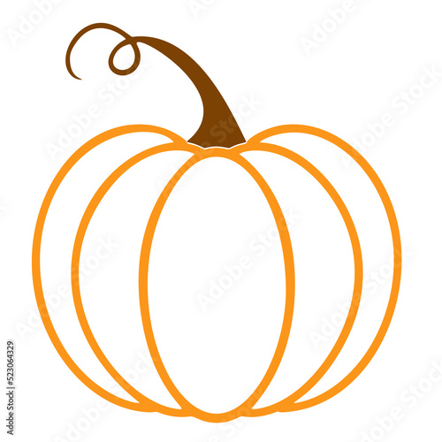 Pumpkin icon. Vector. Autumn Halloween or Thanksgiving pumpkin symbol in flat design, simple, outline. Illustration.