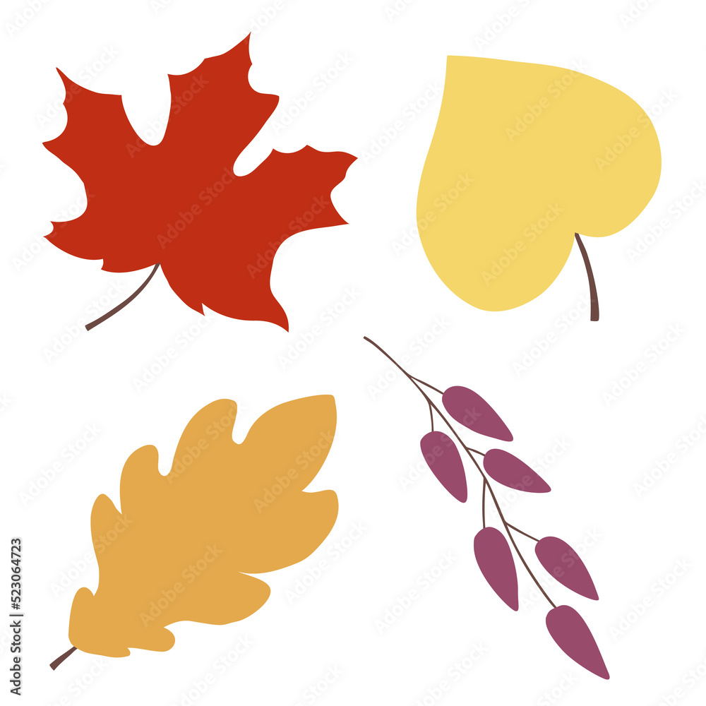Automn Leaf Vector Icon Illustration in flat design.