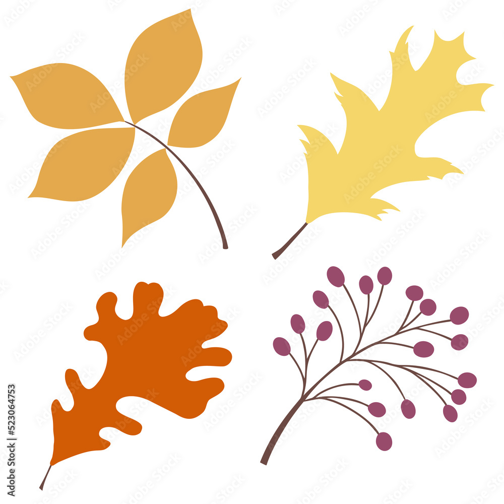 Automn Leaf Vector Icon Illustration in flat design.
