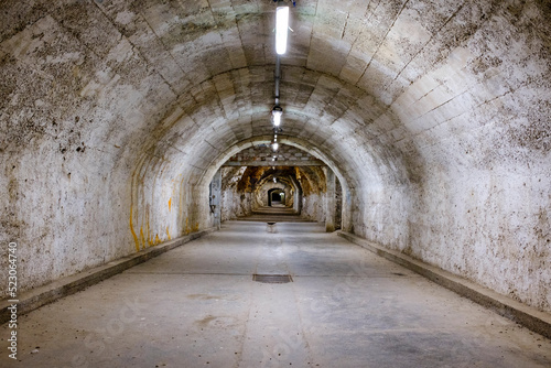 a tunnel under the town of Rijeka in Croatia built during World War II to protect residents from Allied bombing