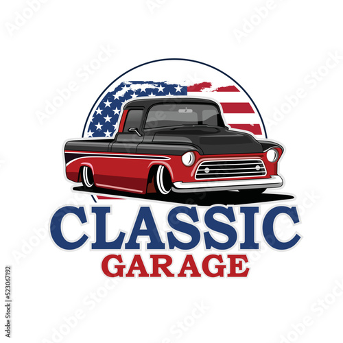 premium Classic Pickup car illustration vector