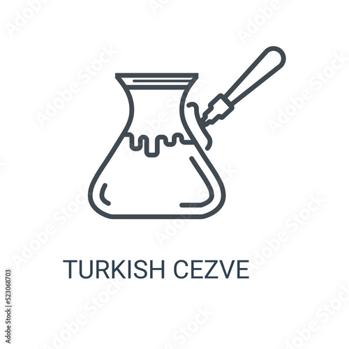 Turkish cezve icon. Line style. Can be used for web and mobile.
