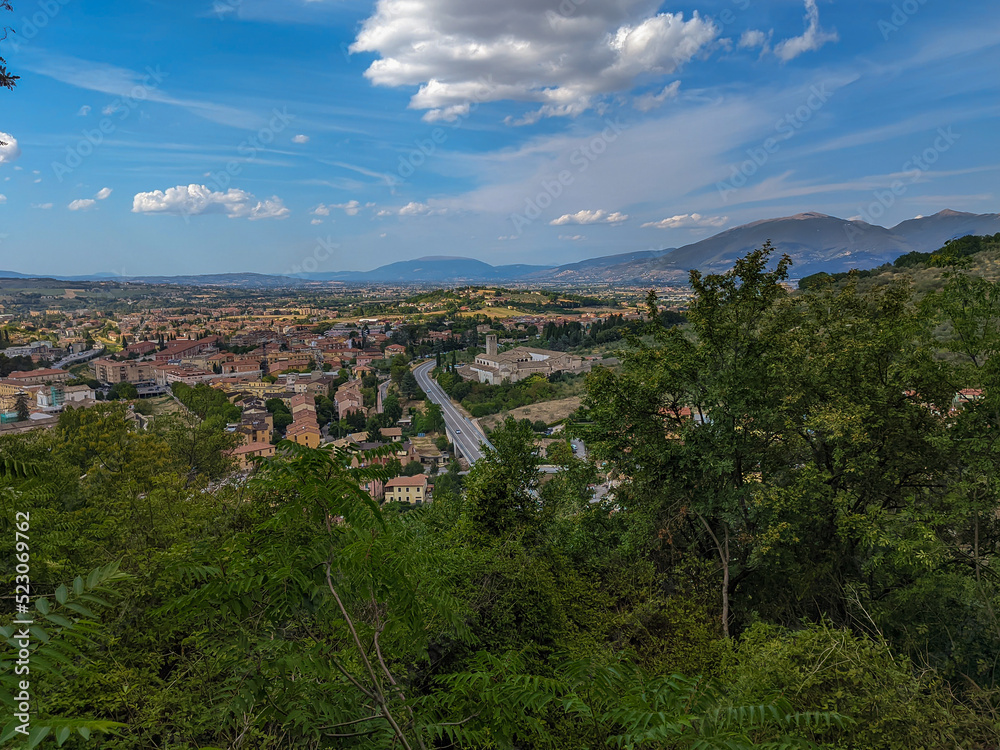 Panoramic view from the Rocca Albornoziana in Spoleto, Umbria