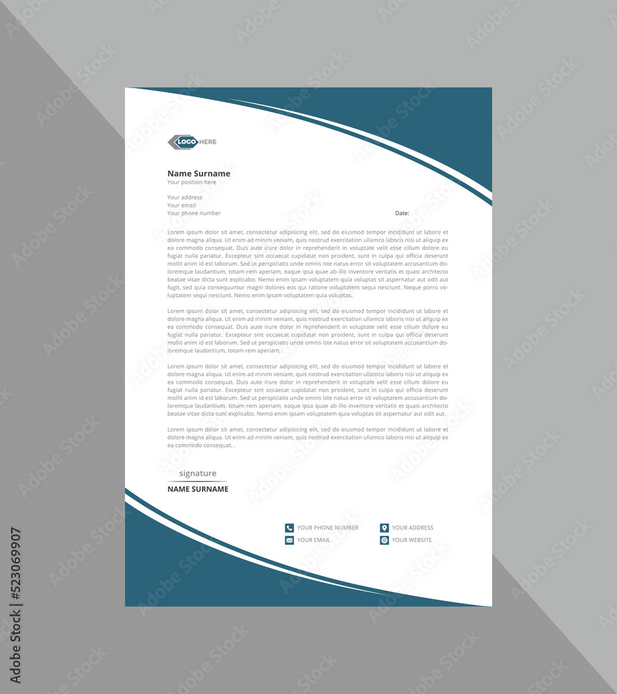 Corporate letterhead template or new letterhead design 