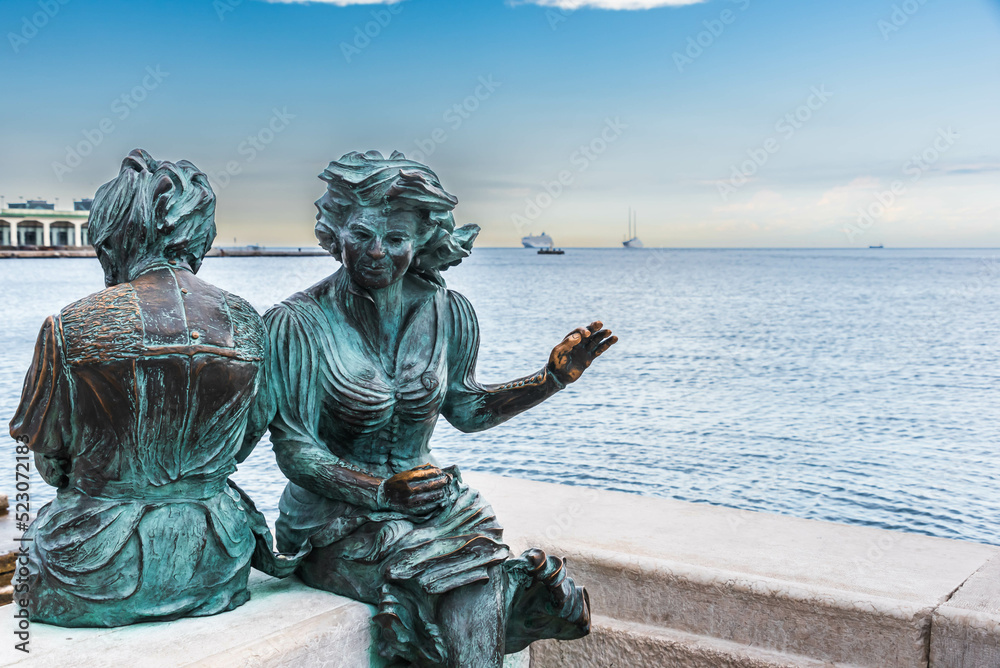 statue lady in the harbor of trieste, italy