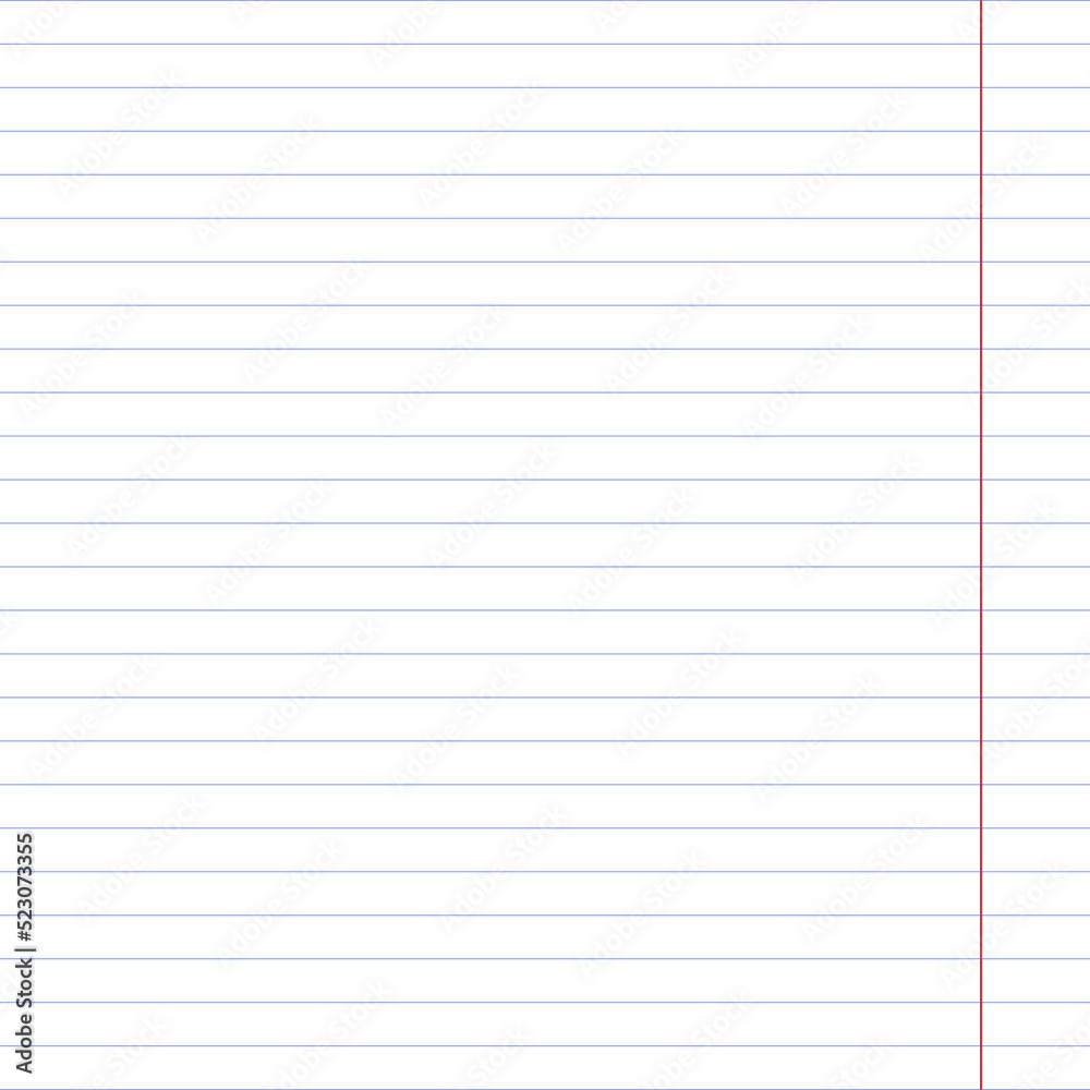 Vector realistic notepad template. Blank notebook paper sheet with lines vector illustration. School notebook paper sheet. Exercise book page background. Lined notepad backdrop. Vector realistic notepad template. Blank notebook paper sheet with lines vector illustration. School notebook paper sheet. Exercise book page background. Lined notepad backdrop.