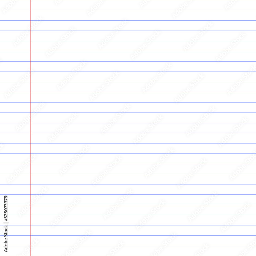 Vector realistic notepad template. Blank notebook paper sheet with lines vector illustration. School notebook paper sheet. Exercise book page background. Lined notepad backdrop. Vector realistic notepad template. Blank notebook paper sheet with lines vector illustration. School notebook paper sheet. Exercise book page background. Lined notepad backdrop.