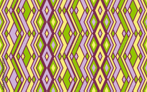 Asymmetric rhombus traditional motifs vector geometric pattern.