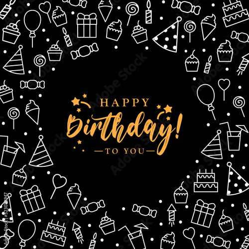 birthday, happy, card, vector, cake, design, greeting, icon, illustration, calligraphy, typography, party, postcard, celebrate, handwriting, simple, art, candles, celebration, event, fun, invitation, 