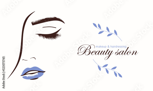 Beauty salon banner design. Beauty Salon Hairdressing Cosmetics SPA - Logotype and banner concept. Template banner isolated white background