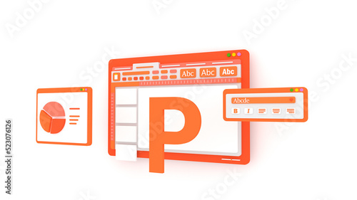interfaz de programa de computadora para hacer presentaciones diapositivas naranja 