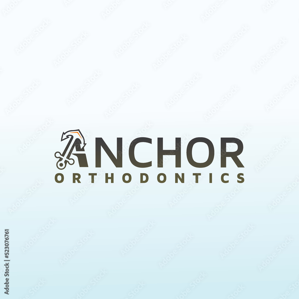 Anchor vector logo design letter A Anchor vector logo design letter A