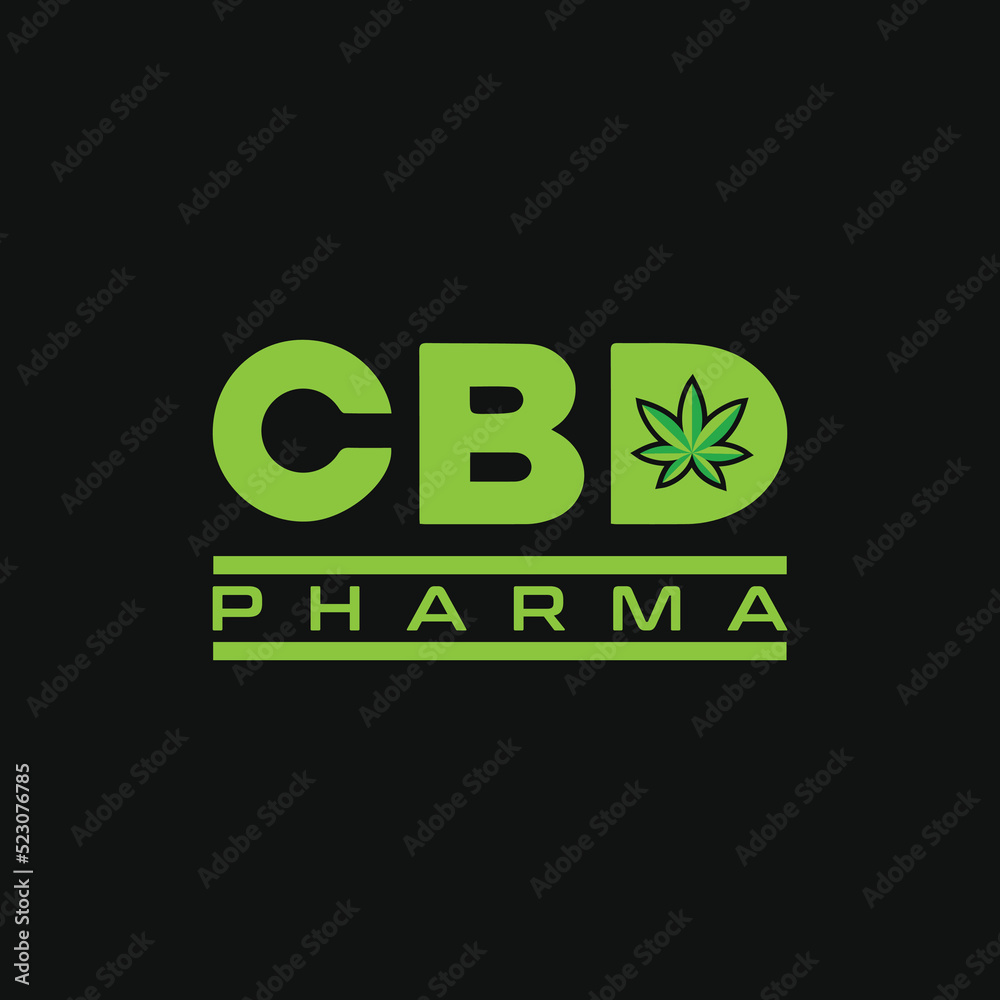 cbd hemp is the medical component of cannabis vector logo design cbd hemp is the medical component of cannabis vector logo design