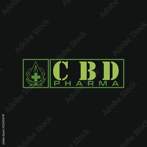 cbd hemp is the medical component of cannabis vector logo design
