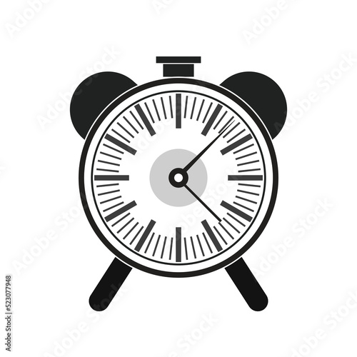 Clock alarm timer wake up grey icon - vector illustration