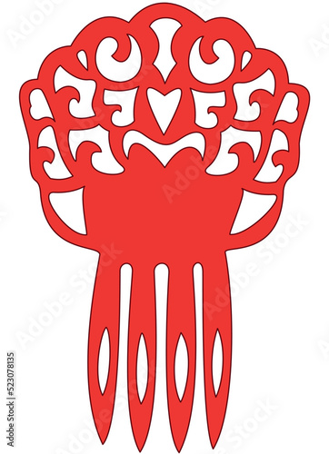Flamenco hair comb red decorative hair pin spanish folklore