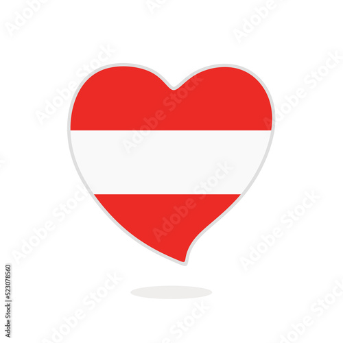 Austrian love heart flag isolated on white. Flag of Austria in the shape of a heart. Vector illustration Free Download Austrian love heart flag isolated on white. Flag of Austria in the shape of a heart. Vector illustration - GFXLoad