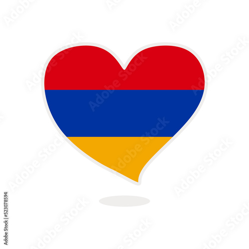 Free Download Armenian love heart flag isolated on white. Flag of Armenia in the shape of a heart. Vector illustration - GFXLoad