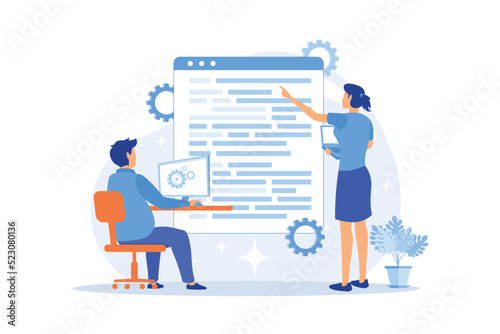Computer science courses. IT education, e learning opportunities, webinars technology. Distance online learning and internet workshop manager. Vector illustration