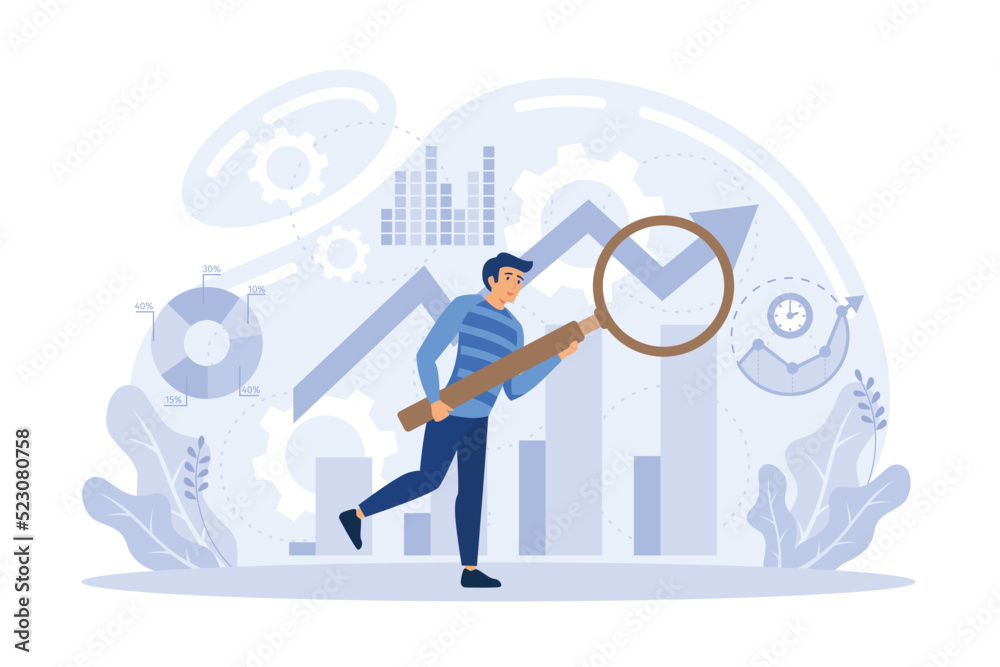 Flash sale online, sales index, forecast of future sales, special offer, e-commerce shop promotion, business statistics, performance vector illustration Flash sale online, sales index, forecast of future sales, special offer, e-commerce shop promotion, business statistics, performance vector illustration