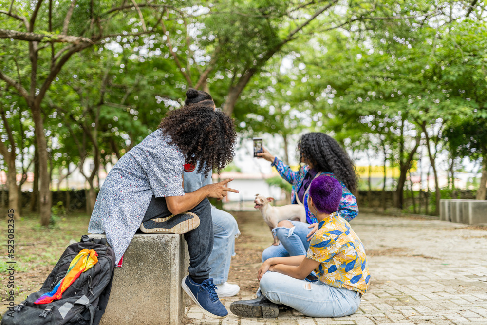 Image of a group of friends of different ethnicities and nonbinary