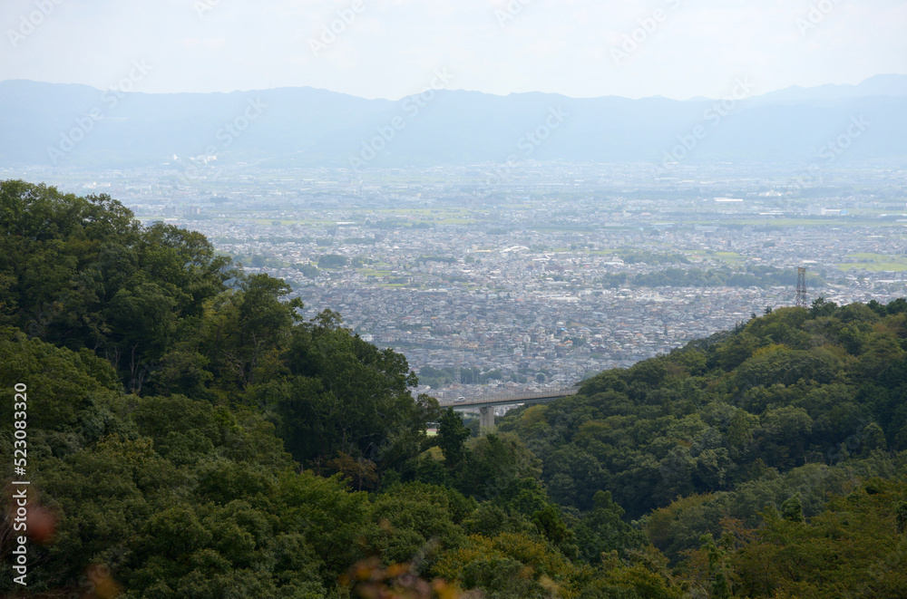 Fototapeta premium 朝護孫子寺 本堂からの遠望 奈良県生駒郡信貴山