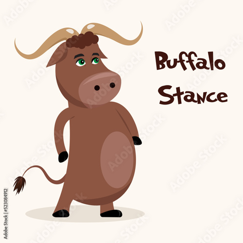 Buffalo Stance cartoon buffalo character
