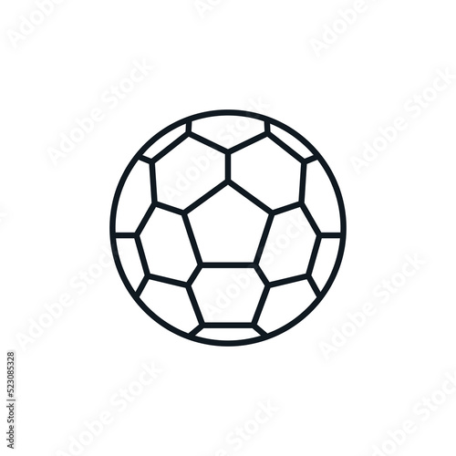 Football  soccer ball icon. Sport equipment. School education concept. Can be used in social media  packaging  typographic and web design. Vector illustration isolated on white background.