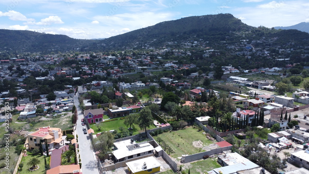 drone pueblo mexicano drone en villa 