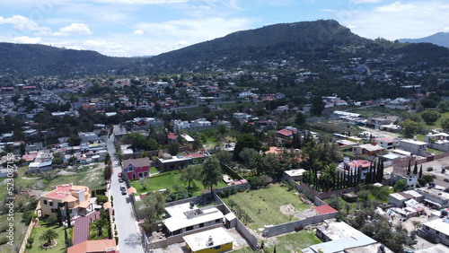drone pueblo mexicano drone en villa  photo