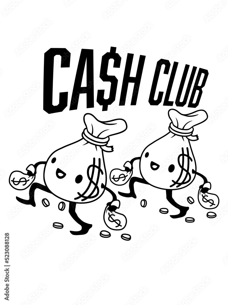 Fototapeta premium Geldsäcke Cash Club Team