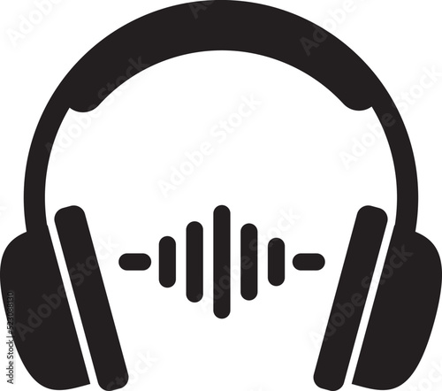 Earphones icon logo illustration vector design.