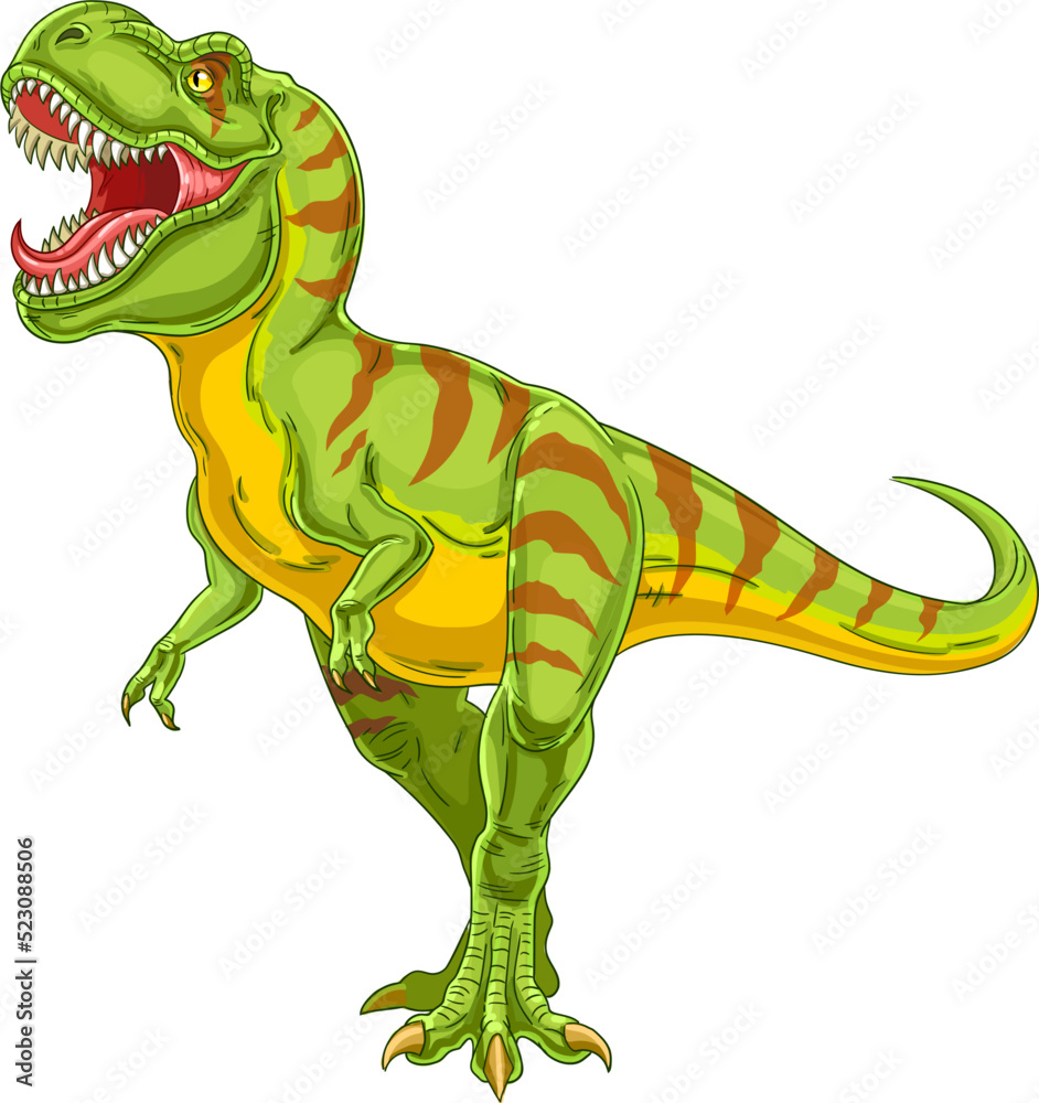 Fototapeta premium Tyrannosaurus rex. Mesozoic era carnivorous dinosaur. Vector illustration isolated