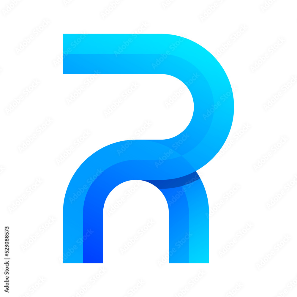 letter r blue gradient logo design letter r blue gradient logo design