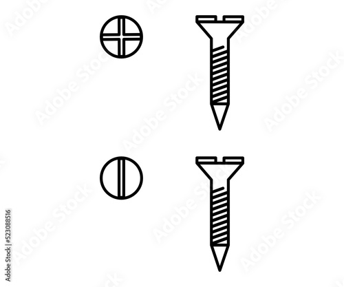Flat head tapping screw, Vector
