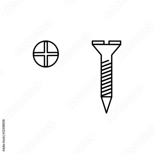 Flat head tapping screw, Vector