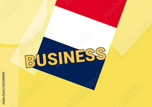 France business.  Paris  France commerce concept. Flag on colorful photo