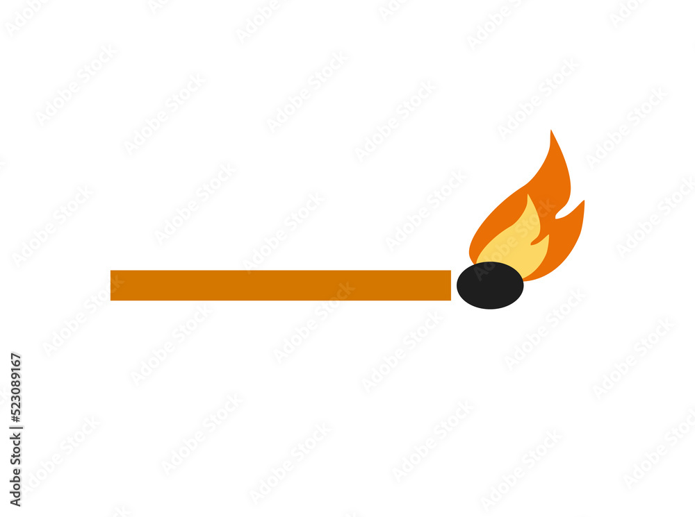 Vector illustration of a single matchstick. Vector illustration of a single matchstick.