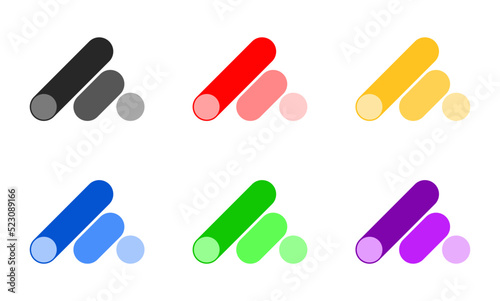 Vector illustration of colorful striped bullet points.